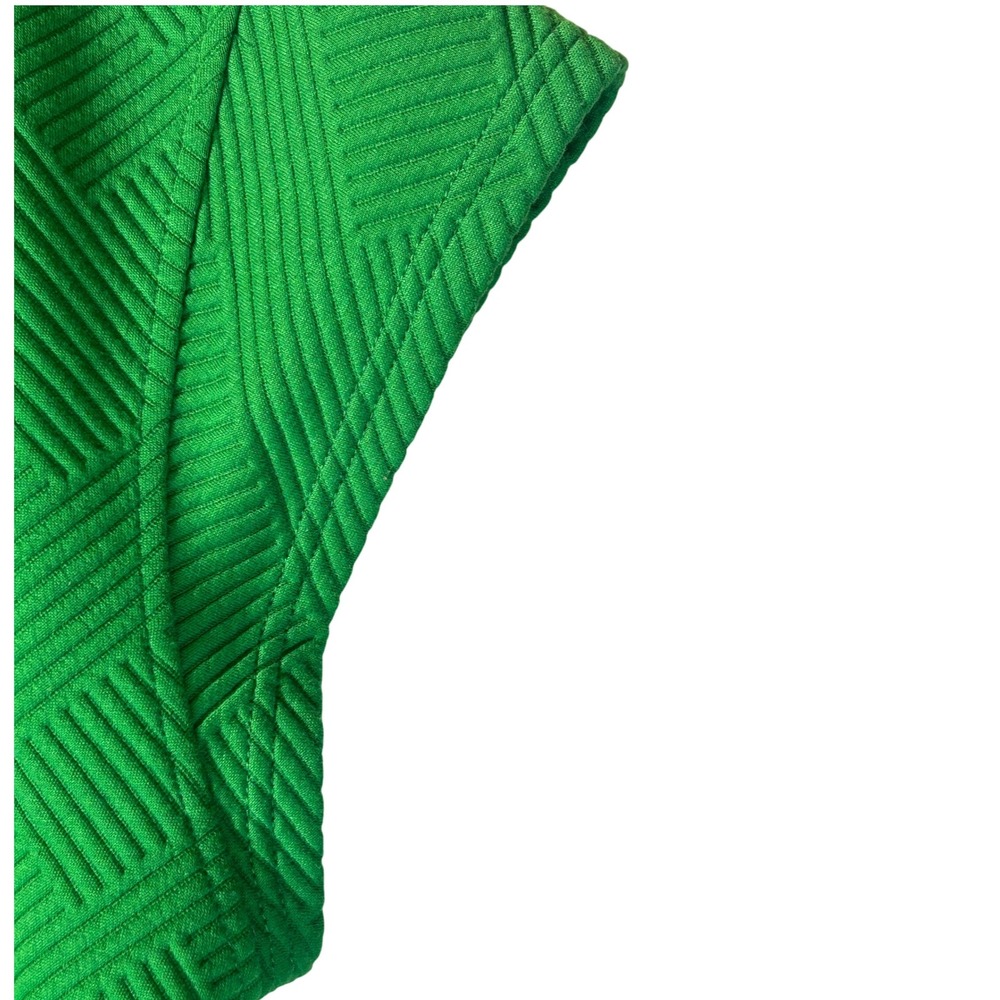 SEE AND BE SEEN Textured Geometric Knit Top Short Sleeve Crew Neck Green Medium - Picture 5 of 6